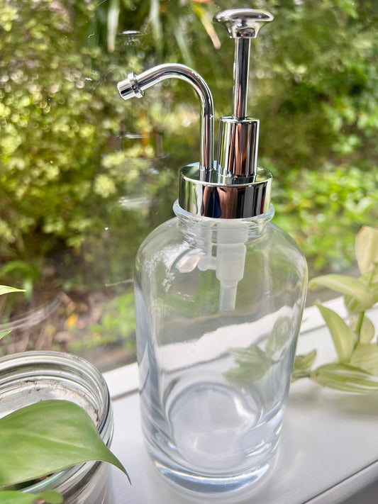 Glass Liquid Dispenser - Silver/Gold Pump