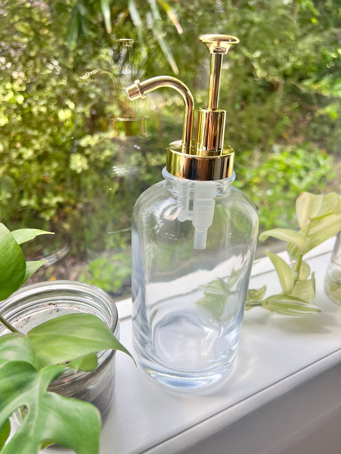 Glass Liquid Dispenser - Silver/Gold Pump