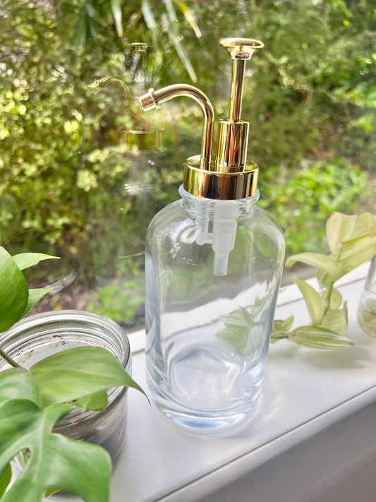 Glass Liquid Dispenser - Silver/Gold Pump